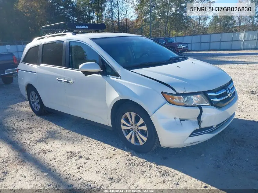 5FNRL5H37GB026830 2016 Honda Odyssey Se