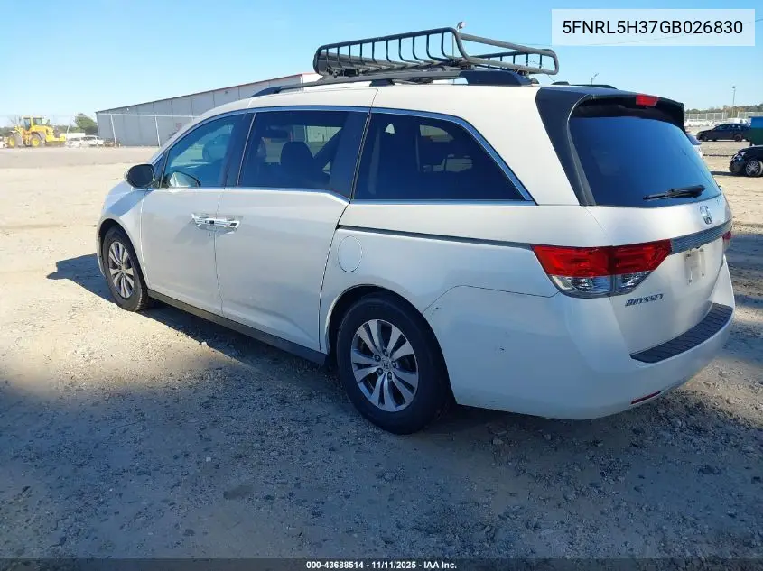 5FNRL5H37GB026830 2016 Honda Odyssey Se