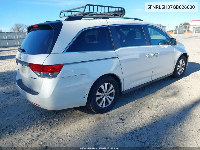 5FNRL5H37GB026830 2016 Honda Odyssey Se