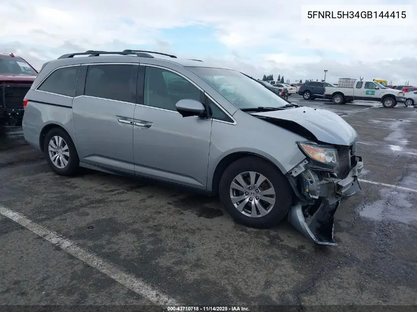 5FNRL5H34GB144415 2016 Honda Odyssey Se