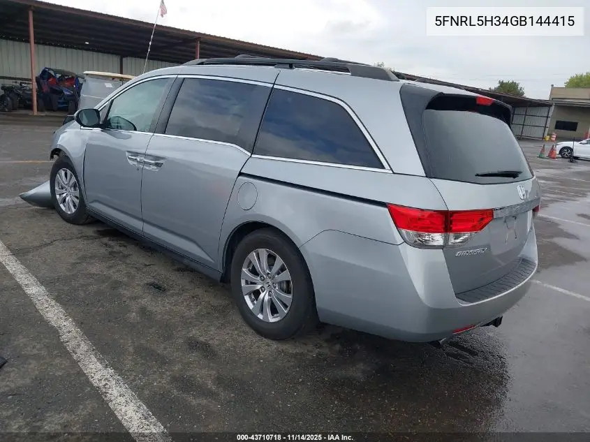 5FNRL5H34GB144415 2016 Honda Odyssey Se