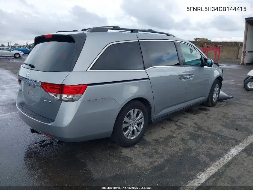 5FNRL5H34GB144415 2016 Honda Odyssey Se