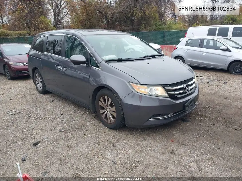 5FNRL5H69GB102834 2016 Honda Odyssey Ex-L