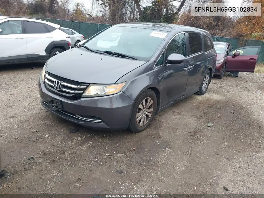 5FNRL5H69GB102834 2016 Honda Odyssey Ex-L