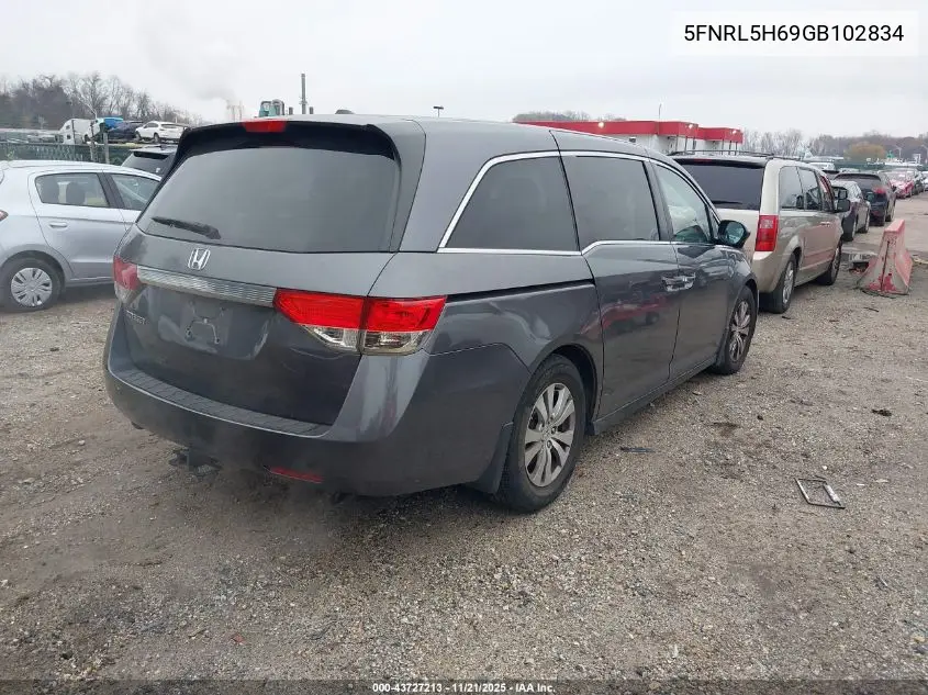 5FNRL5H69GB102834 2016 Honda Odyssey Ex-L