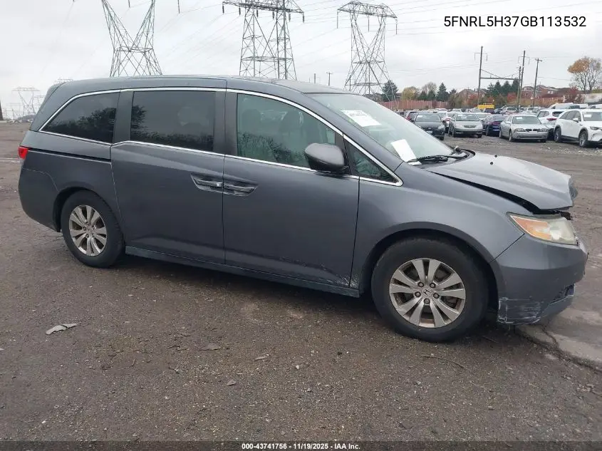 5FNRL5H37GB113532 2016 Honda Odyssey Se