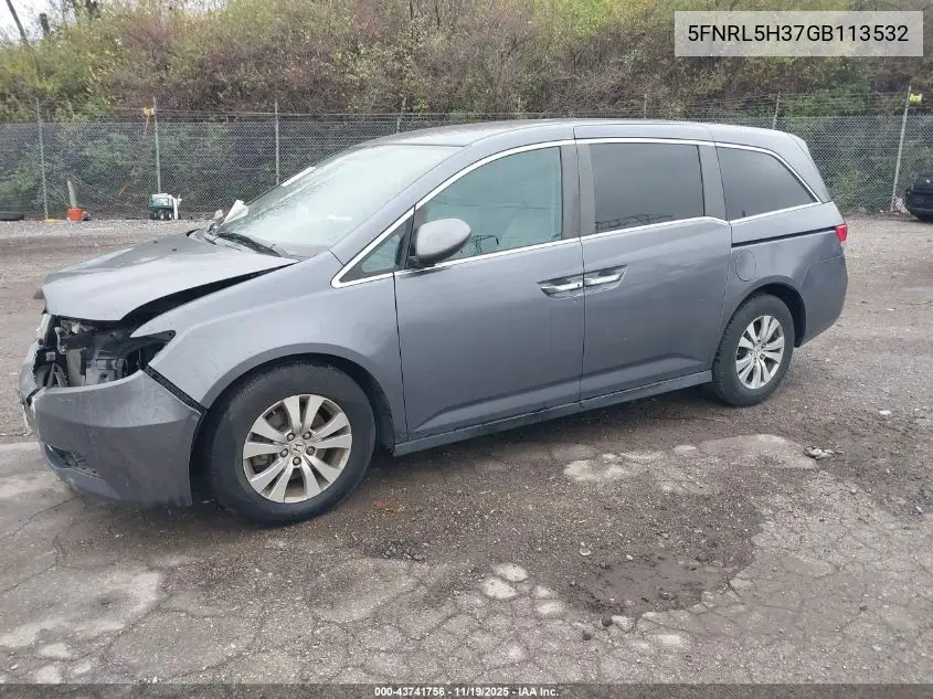 5FNRL5H37GB113532 2016 Honda Odyssey Se