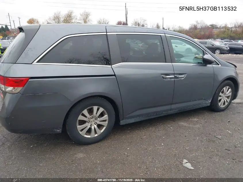 5FNRL5H37GB113532 2016 Honda Odyssey Se