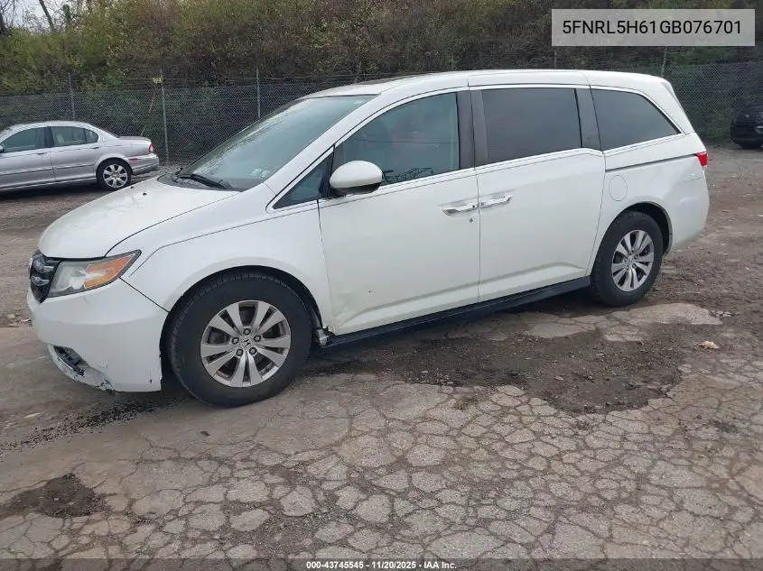 5FNRL5H61GB076701 2016 Honda Odyssey Ex-L