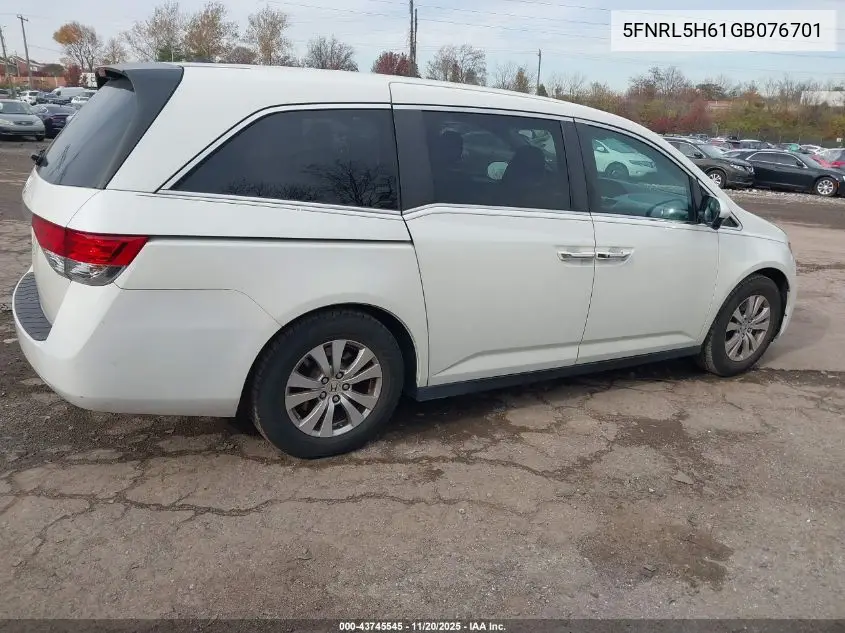 5FNRL5H61GB076701 2016 Honda Odyssey Ex-L