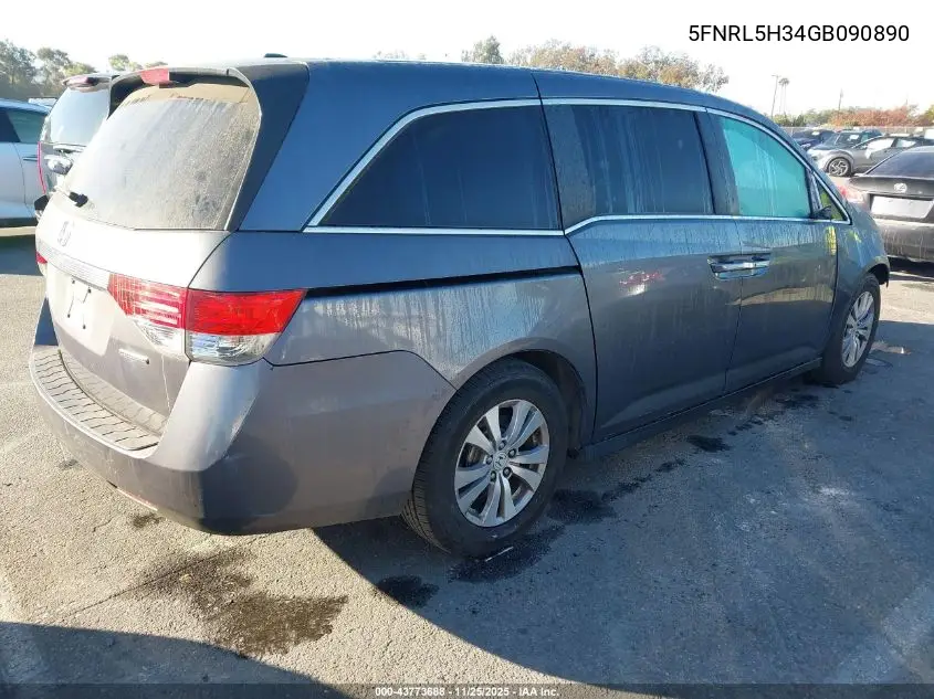 5FNRL5H34GB090890 2016 Honda Odyssey Se