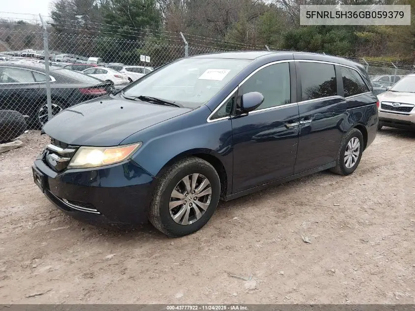 5FNRL5H36GB059379 2016 Honda Odyssey Se