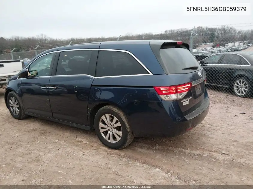 5FNRL5H36GB059379 2016 Honda Odyssey Se