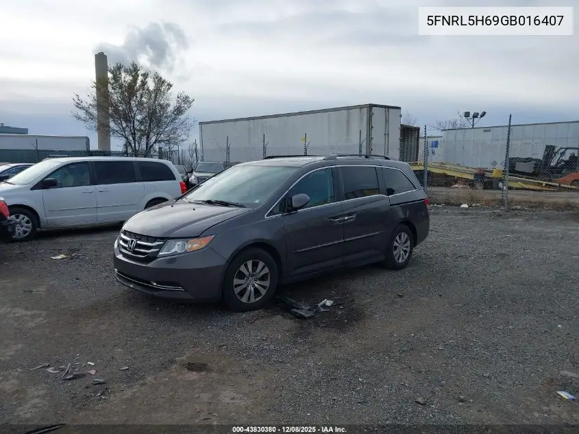 5FNRL5H69GB016407 2016 Honda Odyssey Ex-L