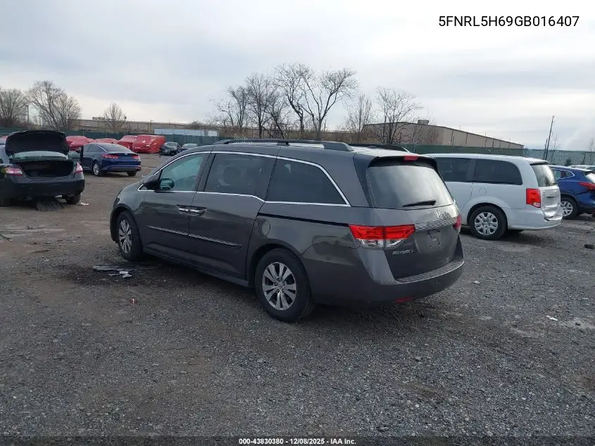 5FNRL5H69GB016407 2016 Honda Odyssey Ex-L