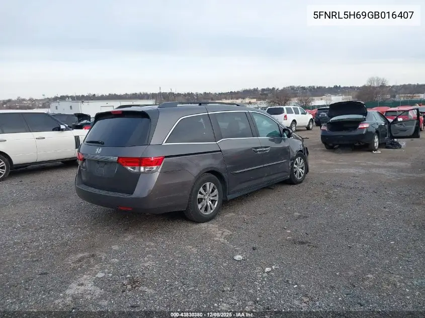 5FNRL5H69GB016407 2016 Honda Odyssey Ex-L