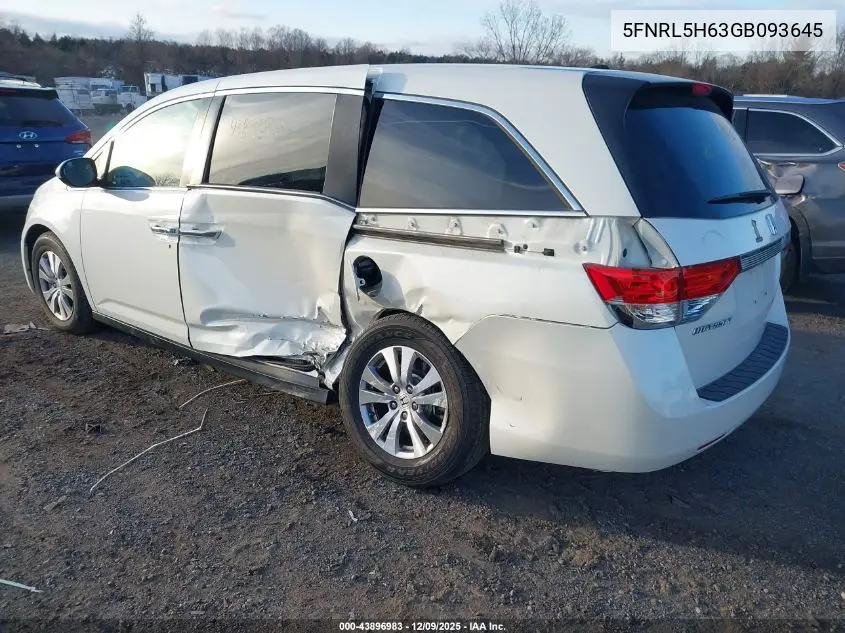 5FNRL5H63GB093645 2016 Honda Odyssey Ex-L