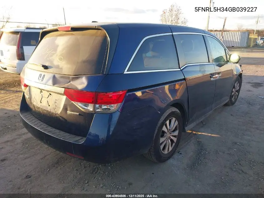 5FNRL5H34GB039227 2016 Honda Odyssey Se