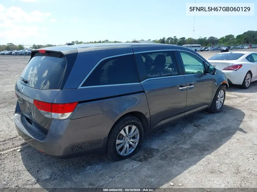 5FNRL5H67GB060129 2016 Honda Odyssey Ex-L