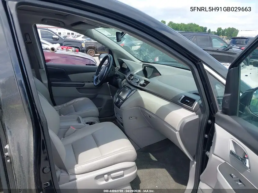 5FNRL5H91GB029663 2016 Honda Odyssey Touring/Touring Elite