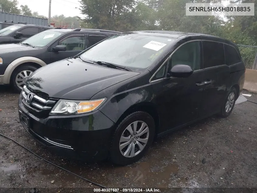 2017 Honda Odyssey Ex-L VIN: 5FNRL5H65HB018835 Lot: 40307597