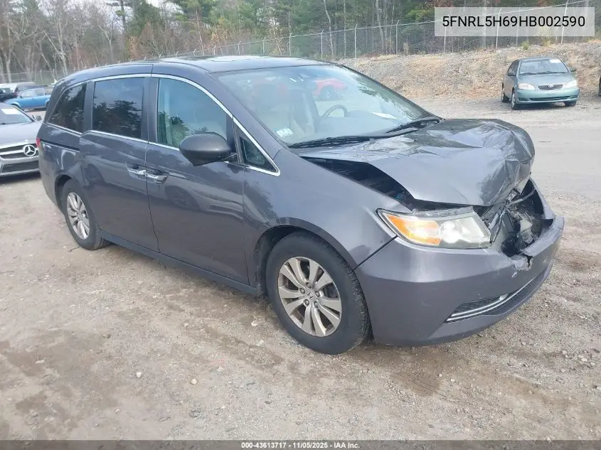 5FNRL5H69HB002590 2017 Honda Odyssey Ex-L