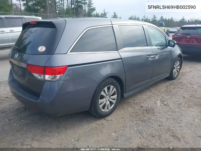 5FNRL5H69HB002590 2017 Honda Odyssey Ex-L