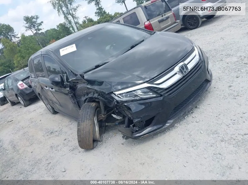 2018 Honda Odyssey Ex-L VIN: 5FNRL6H73JB067763 Lot: 40107738