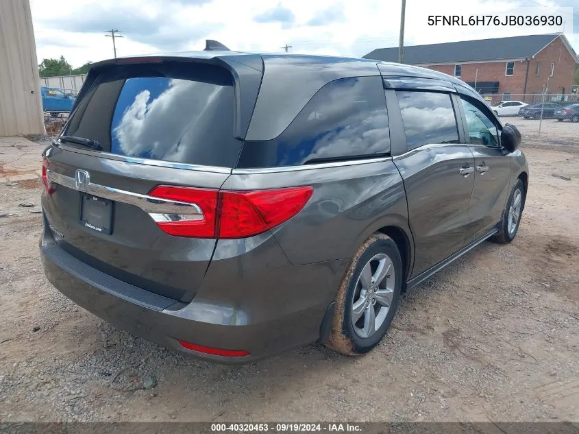 2018 Honda Odyssey Ex-L VIN: 5FNRL6H76JB036930 Lot: 40320453