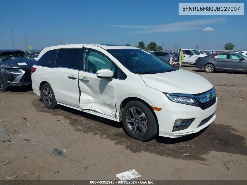 2018 Honda Odyssey Touring VIN: 5FNRL6H80JB027097 Lot: 40352945