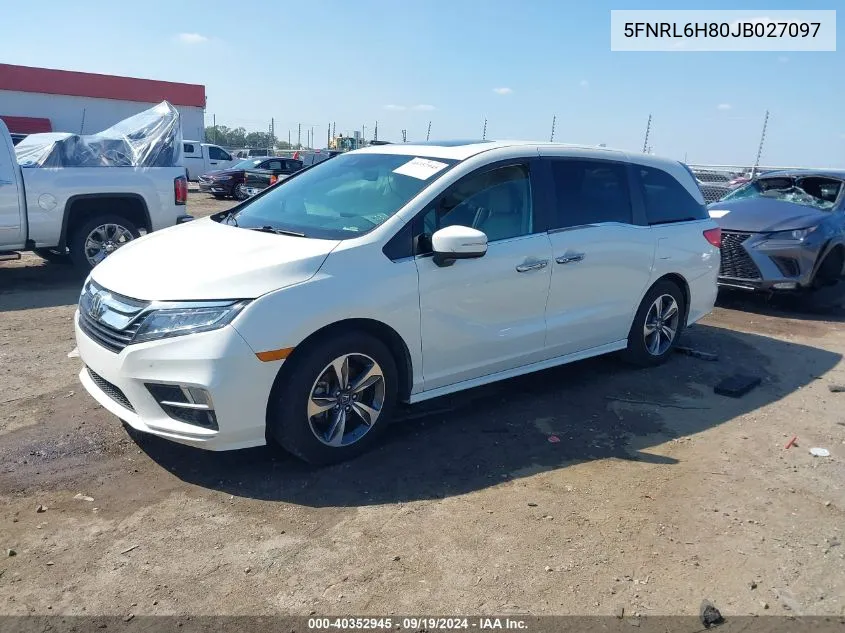 2018 Honda Odyssey Touring VIN: 5FNRL6H80JB027097 Lot: 40352945