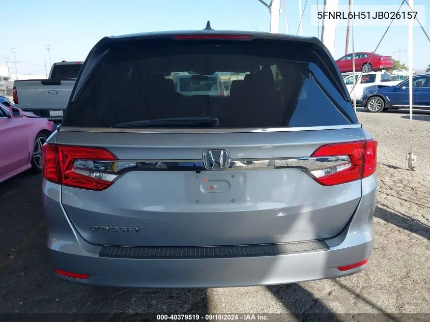 2018 Honda Odyssey Ex VIN: 5FNRL6H51JB026157 Lot: 40379519