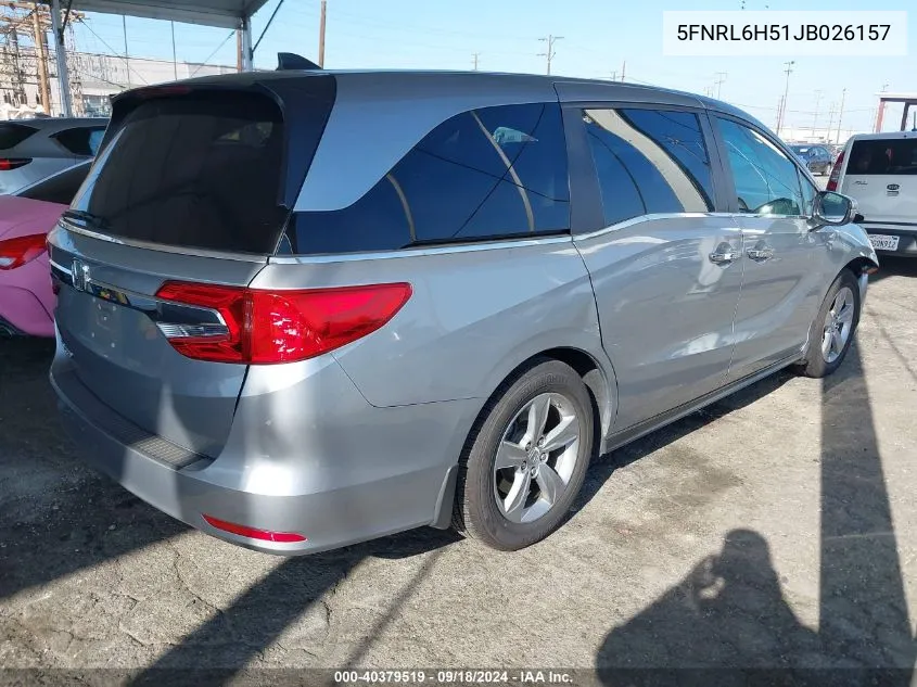 5FNRL6H51JB026157 2018 Honda Odyssey Ex