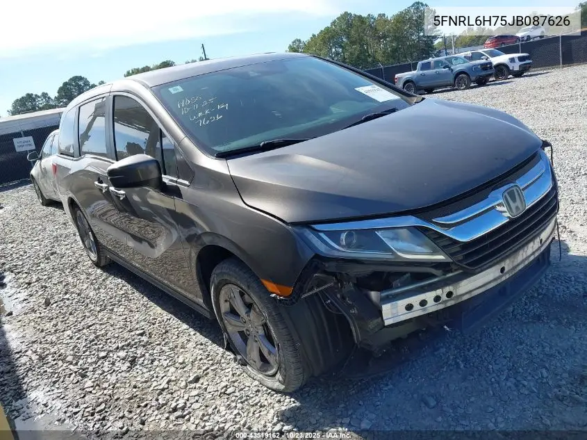 5FNRL6H75JB087626 2018 Honda Odyssey Ex-L