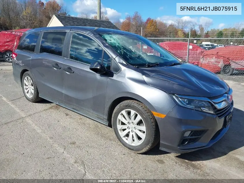 5FNRL6H21JB075915 2018 Honda Odyssey Lx