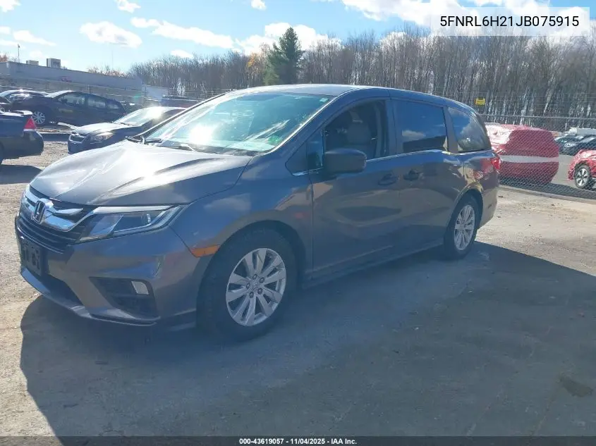 5FNRL6H21JB075915 2018 Honda Odyssey Lx
