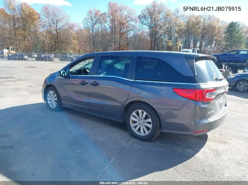 5FNRL6H21JB075915 2018 Honda Odyssey Lx