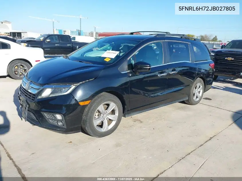 5FNRL6H72JB027805 2018 Honda Odyssey Ex-L