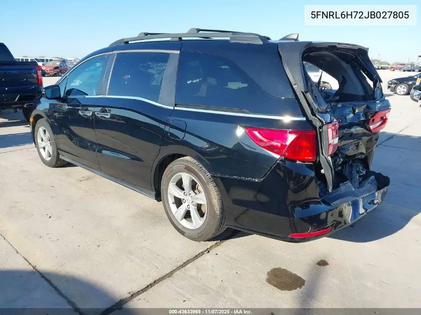 5FNRL6H72JB027805 2018 Honda Odyssey Ex-L