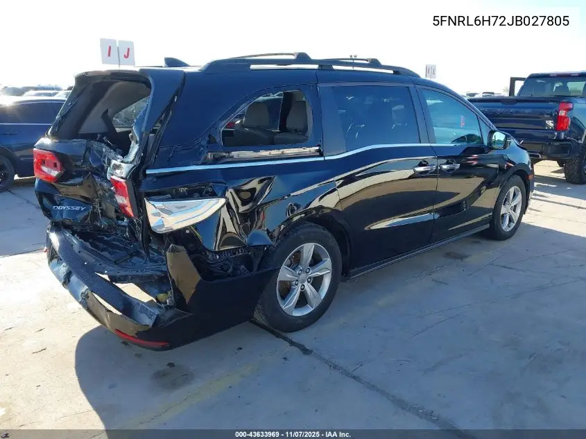 5FNRL6H72JB027805 2018 Honda Odyssey Ex-L