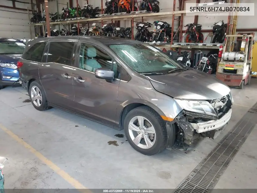 5FNRL6H74JB070834 2018 Honda Odyssey Ex-L