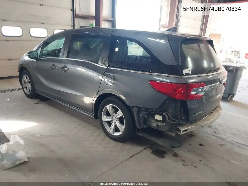 5FNRL6H74JB070834 2018 Honda Odyssey Ex-L