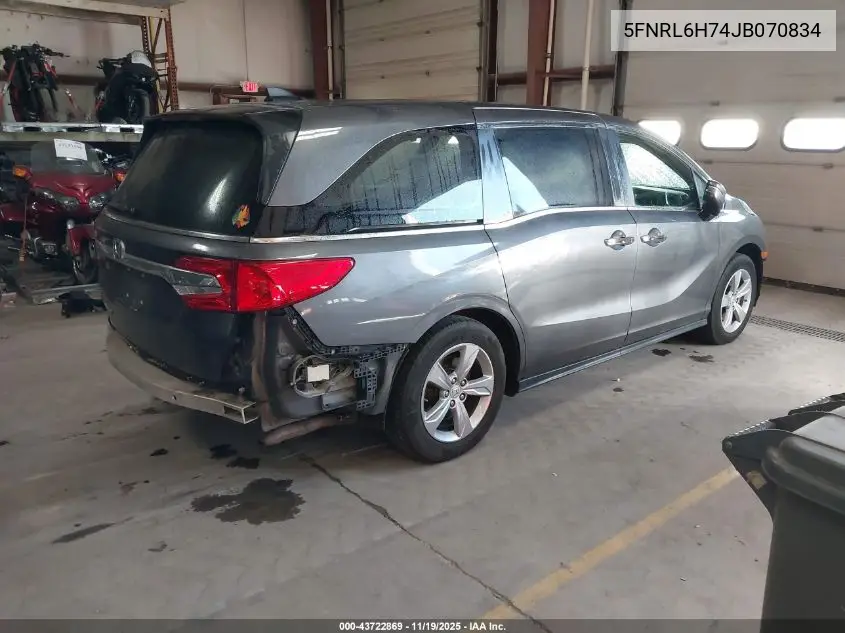 5FNRL6H74JB070834 2018 Honda Odyssey Ex-L