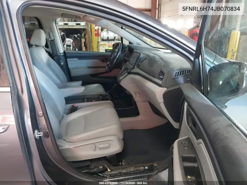 5FNRL6H74JB070834 2018 Honda Odyssey Ex-L