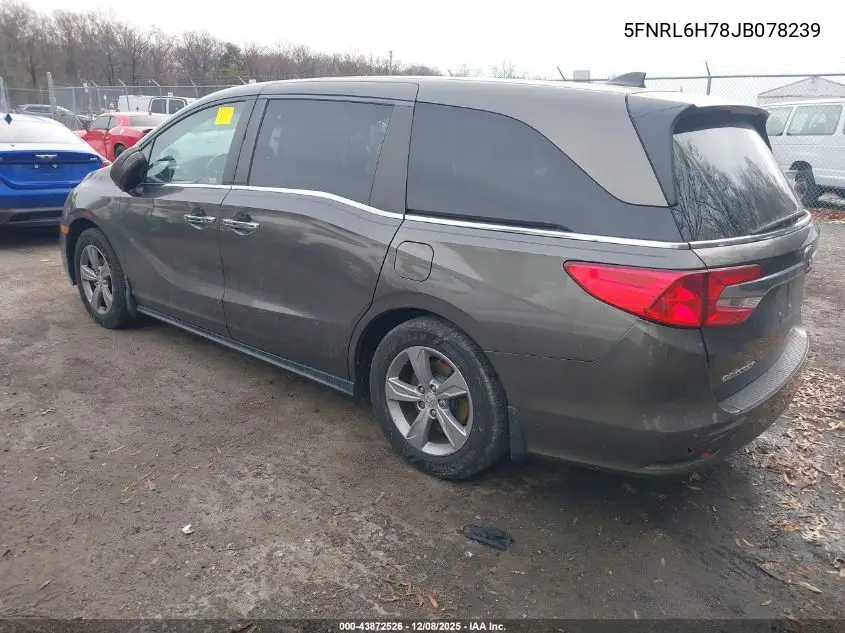 5FNRL6H78JB078239 2018 Honda Odyssey Ex-L