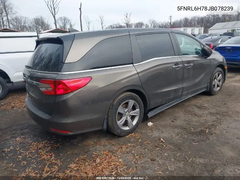 5FNRL6H78JB078239 2018 Honda Odyssey Ex-L
