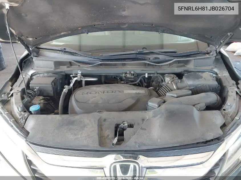 5FNRL6H81JB026704 2018 Honda Odyssey Touring