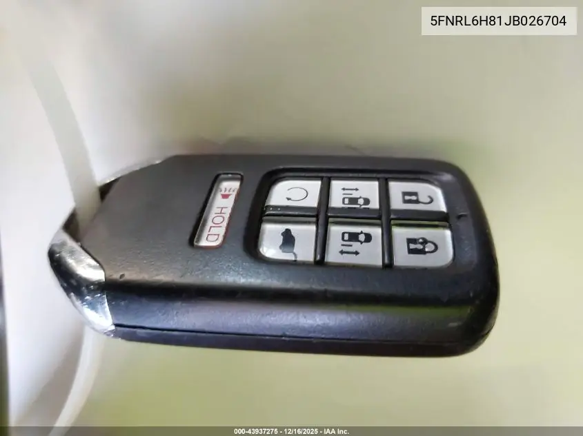 5FNRL6H81JB026704 2018 Honda Odyssey Touring