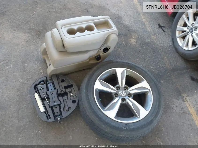 5FNRL6H81JB026704 2018 Honda Odyssey Touring