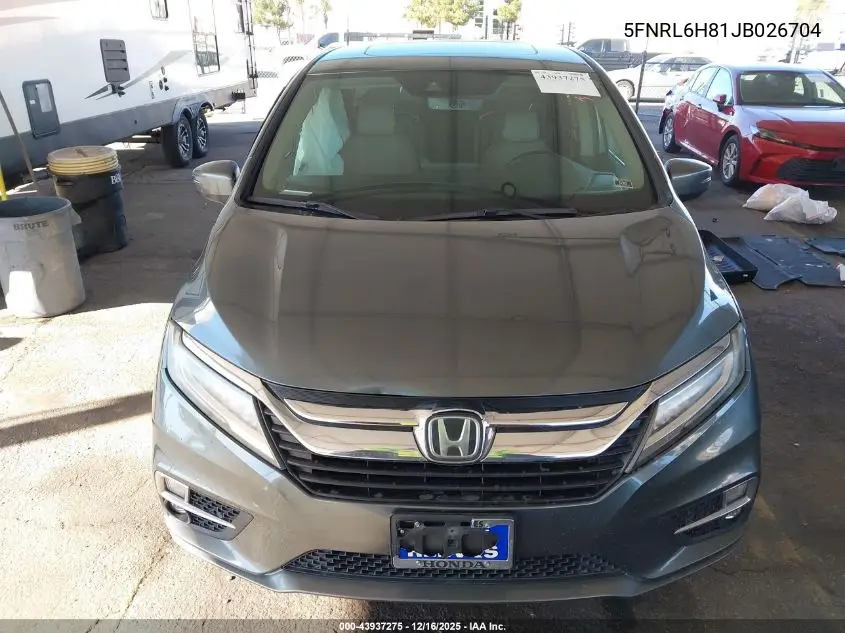 5FNRL6H81JB026704 2018 Honda Odyssey Touring